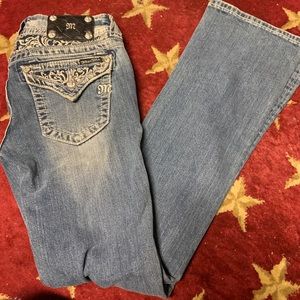 Miss me jeans size 27 embellished flap pocket